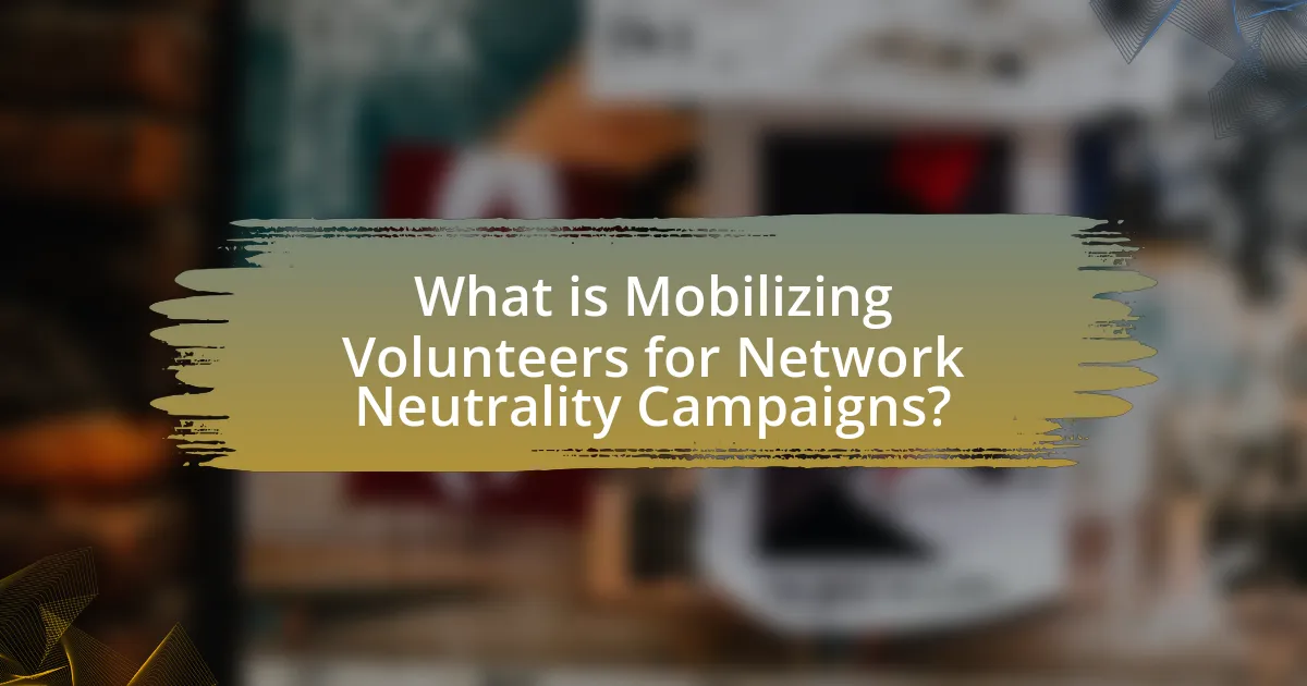 What is Mobilizing Volunteers for Network Neutrality Campaigns?